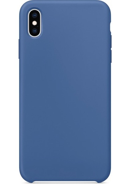 Apple iPhone XS Kılıf Lansman Görünüm Silinebilir Silikon Lacivert