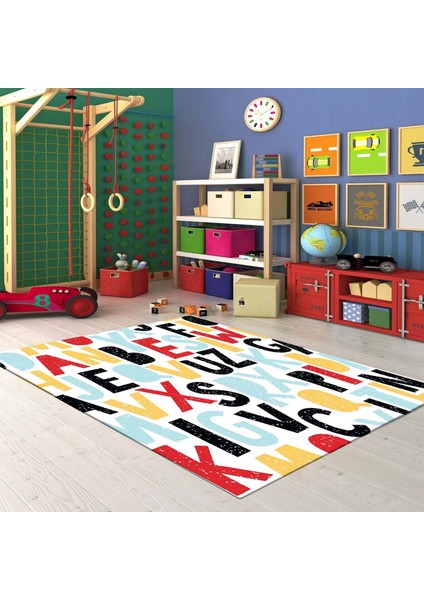 Özel Tasarım Dekoratif Kaymaz Taban Yıkanabilir Trend Halı 80 x 120 cm