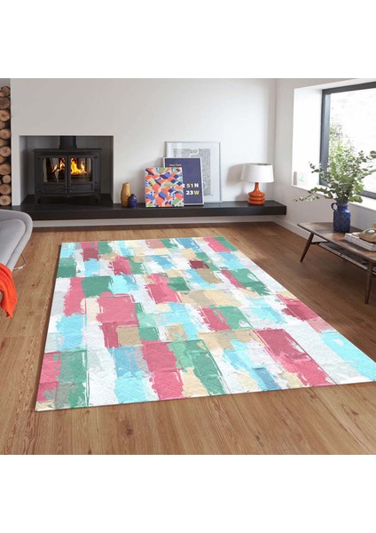 Özel Tasarım Dekoratif Kaymaz Taban Yıkanabilir Trend Halı 80 x 120 cm