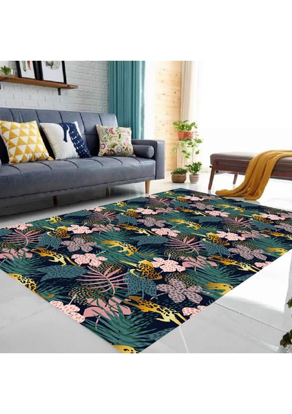 Özel Tasarım Dekoratif Kaymaz Taban Yıkanabilir Trend Halı 80 x 120 cm