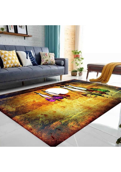 Özel Tasarım Dekoratif Kaymaz Taban Yıkanabilir Trend Halı 80 x 120 cm