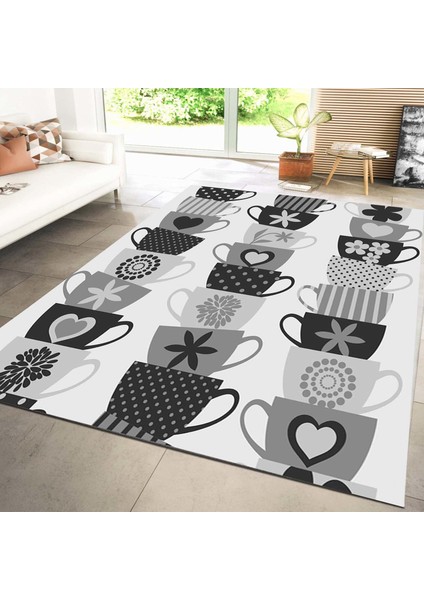 Özel Tasarım Dekoratif Kaymaz Taban Yıkanabilir Trend Halı 80 x 120 cm