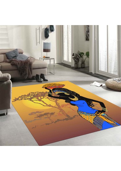 Özel Tasarım Dekoratif Kaymaz Taban Yıkanabilir Trend Halı 80 x 120 cm
