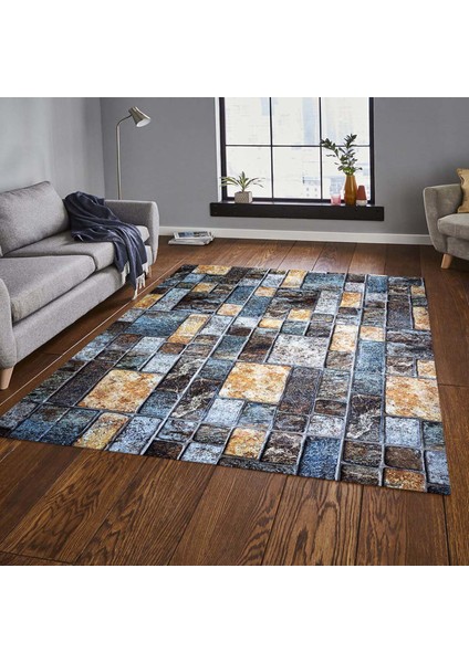 Özel Tasarım Dekoratif Kaymaz Taban Yıkanabilir Trend Halı 80 x 120 cm