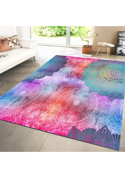 Özel Tasarım Dekoratif Kaymaz Taban Yıkanabilir Trend Halı 80 x 120 cm