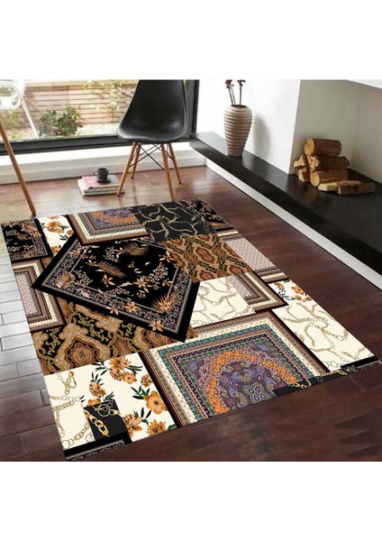 Özel Tasarım Dekoratif Kaymaz Taban Yıkanabilir Trend Halı 80 x 120 cm
