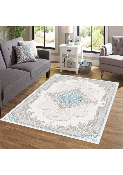 Özel Tasarım Dekoratif Kaymaz Taban Yıkanabilir Trend Halı 80 x 120 cm