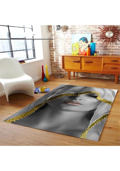 Özel Tasarım Dekoratif Kaymaz Taban Yıkanabilir Trend Halı 80 x 120 cm