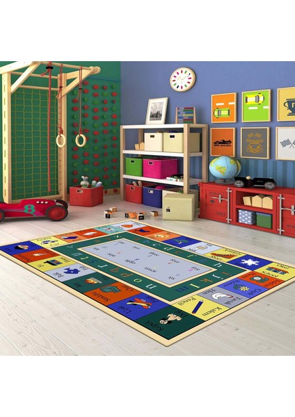 Özel Tasarım Dekoratif Kaymaz Taban Yıkanabilir Trend Halı 80 x 120 cm