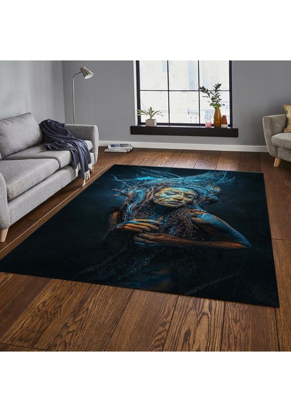 Özel Tasarım Dekoratif Kaymaz Taban Yıkanabilir Trend Halı 80 x 120 cm
