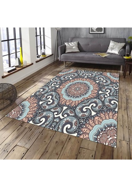 Özel Tasarım Dekoratif Kaymaz Taban Yıkanabilir Trend Halı 80 x 120 cm