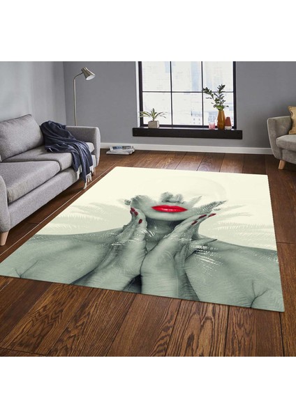 Özel Tasarım Dekoratif Kaymaz Taban Yıkanabilir Trend Halı 80 x 120 cm