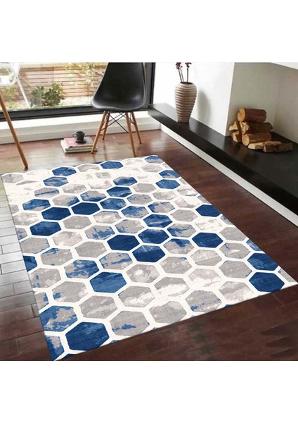 Özel Tasarım Dekoratif Kaymaz Taban Yıkanabilir Trend Halı 80 x 120 cm