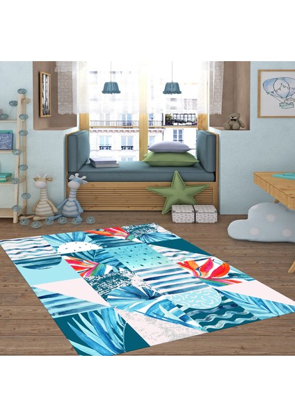 Dekoratif Özel Tasarım Kaymaz Taban Yıkanabilir Halı 120 x 180 cm
