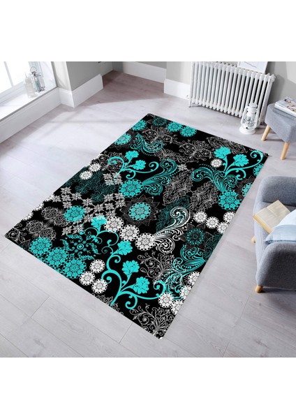 Dekoratif Özel Tasarım Kaymaz Taban Yıkanabilir Halı 120 x 180 cm
