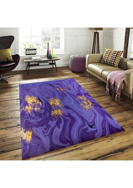Dekoratif Özel Tasarım Kaymaz Taban Yıkanabilir Halı 80 x 150 cm