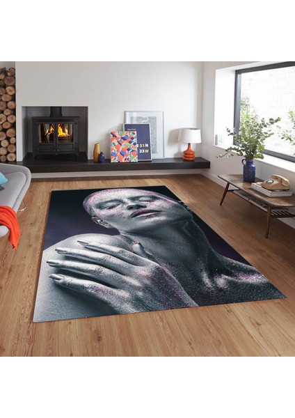 Dekoratif Özel Tasarım Kaymaz Taban Yıkanabilir Halı 80 x 120 cm