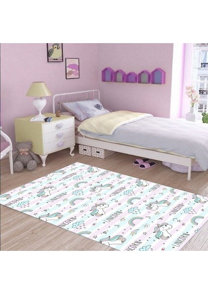 Dekoratif Özel Tasarım Kaymaz Taban Yıkanabilir Halı 80 x 150 cm