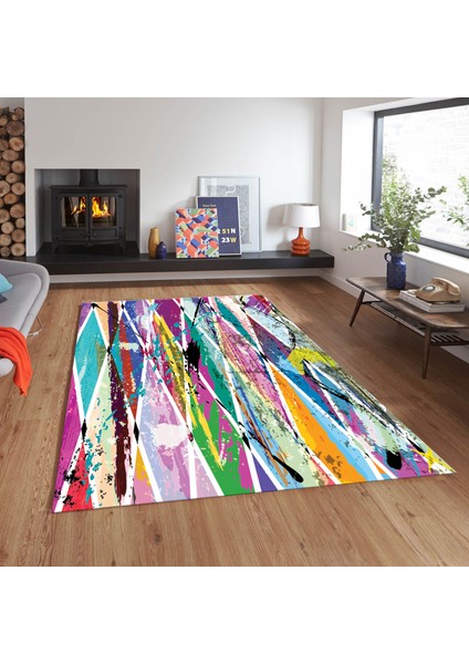 Dekoratif Özel Tasarım Kaymaz Taban Yıkanabilir Halı 160 x 230 cm