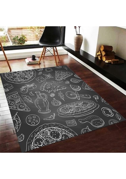 Dekoratif Özel Tasarım Kaymaz Taban Yıkanabilir Halı 80 x 50 cm