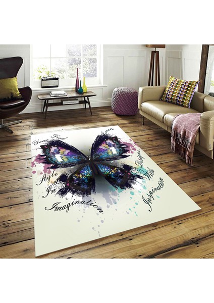 Dekoratif Özel Tasarım Kaymaz Taban Yıkanabilir Halı 160 x 230 cm
