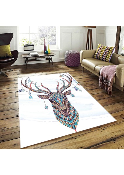 Dekoratif Özel Tasarım Kaymaz Taban Yıkanabilir Halı 80 x 150 cm
