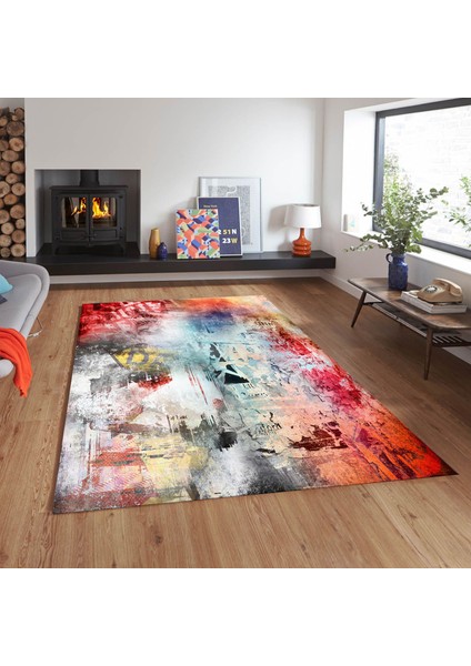 Dekoratif Özel Tasarım Kaymaz Taban Yıkanabilir Halı 80 x 120 cm