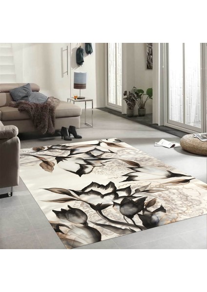 Dekoratif Özel Tasarım Kaymaz Taban Yıkanabilir Halı 120 x 180 cm