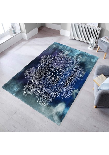 Dekoratif Özel Tasarım Kaymaz Taban Yıkanabilir Halı 80 x 150 cm