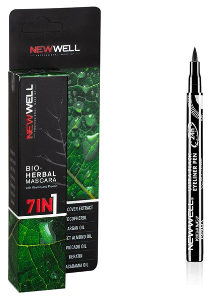 New Well Bio-Herbal Mascara 7 In 1 + Kalem Eyeliner Ultra Black