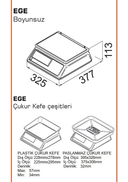 Ege-Lcd Çukur Kefeli Çift Akülü Pazar Terazisi 15 kg - 2 gr