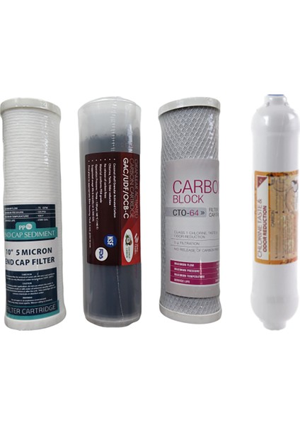 Su Arıtma Cihazı Filtresi 4'lü Filtre Seti Ön Filtre Seti + Tatlandırıcı Filtre