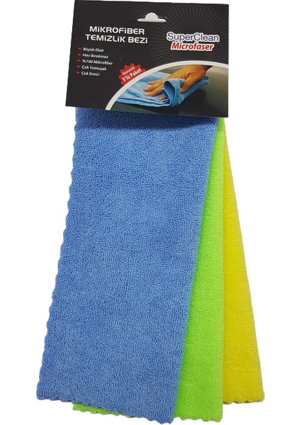 Superclean Mikrofiber Bez 3'lü