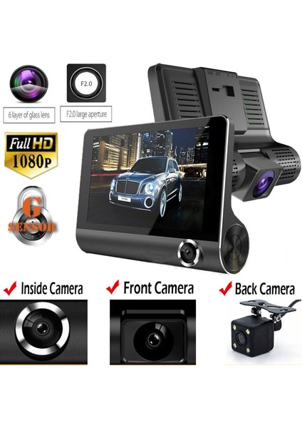 Angeleye KS-526 3 Kameralı Full Hd 1080P Araç Video Kaydedici Araç Kamera