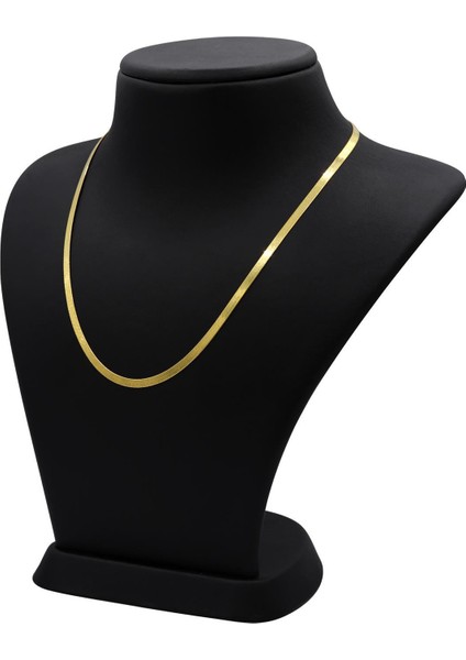 Italyan Yassı Zincir Altın Yaldızlı Gümüş Kolye 194 modelleri