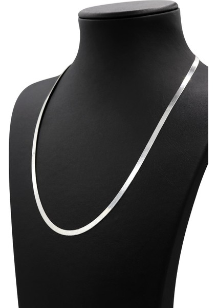 Italyan Yassı Zincir Beyaz Gümüş Kolye 192 fiyatları