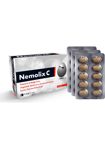 Tab İlaç Nemolix (C) Yumurta Kabuğu Zarı 30 Tablet