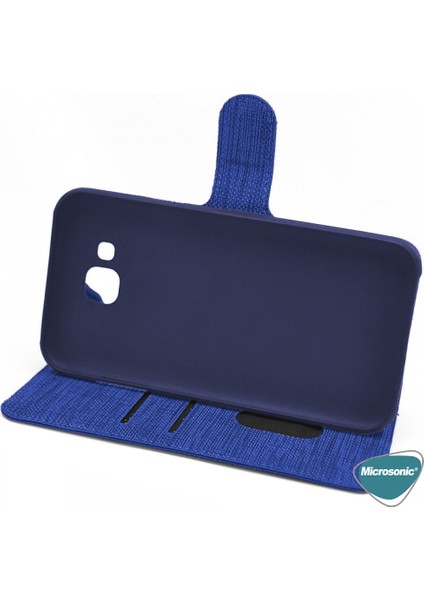 Oppo A5S Kılıf Fabric Book Wallet Lacivert modelleri