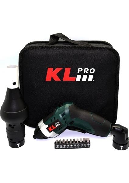 KL Pro  KLNM3413 3.6Volt /1,3Ah Li-ion Şarjlı Tornavida + Köşe Adaptörü + Barbekü Aparatı