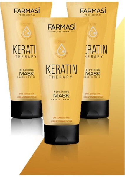Professional Keratin Therapy Onarıcı Saç MASKESI-200ML 3 Adet 138690131107901