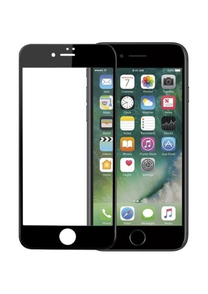 Apple iPhone 6/6S Şeffaf Airbag Antishock Silikon Kılıf + Tam Kaplayan Ekran Koruyucu 5D Siyah Cam