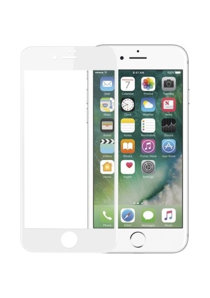 Apple iPhone 6 Plus Şeffaf Airbag Antishock Silikon Kılıf + Tam Kaplayan Mat 5D Seramik Ekran Koruyucu Esnek Beyaz Cam