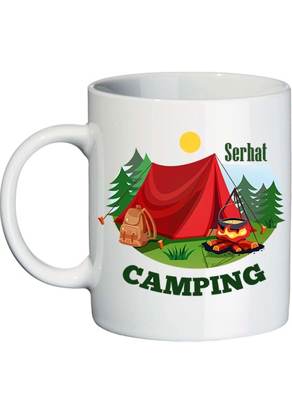 Kamp Temalı Isim Baskılı Kampçı Hediyesi Kupa Bardak