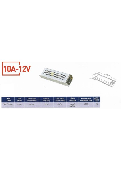 LED Trafosu 10 A 12 V 120 W