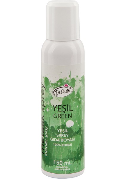 Yenilebilir Metalik Sprey Gıda Boyası Yeşil 150 ml