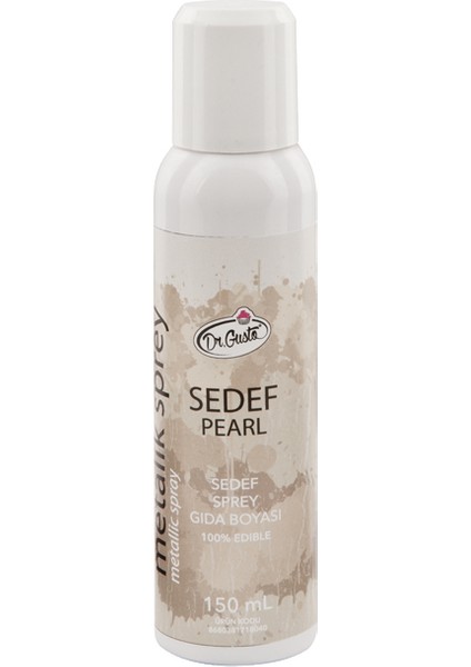 Yenilebilir Metalik Sprey Gıda Boyası Sedef 150 ml