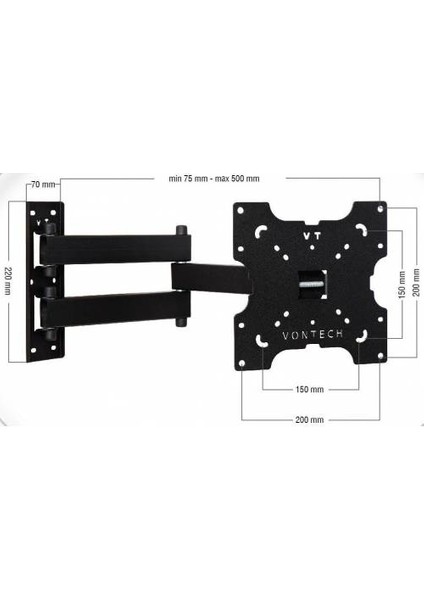 Vt 322 Hcl Pro 22" - 42" Lcd/led Tv Hareketli Askı Aparatı