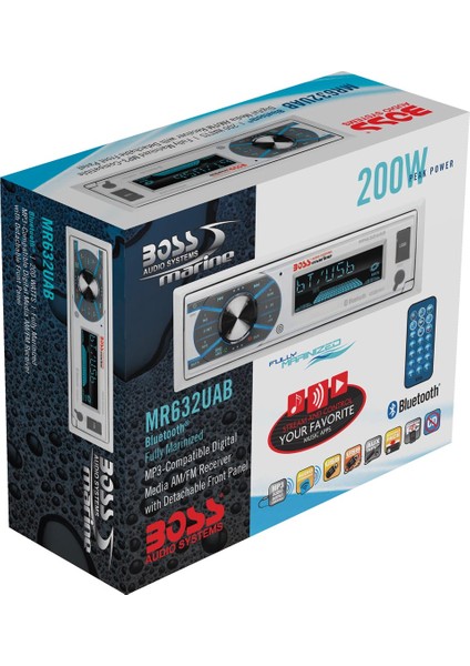 Boss Audio MR632UAB Usb Aux Girişli Bluetoothlu Marin Teyp