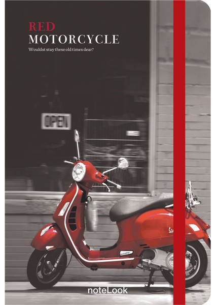 Red Motorcycle A5 çizgisiz Defter