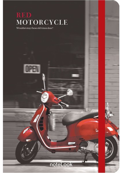 Red Motorcycle A6 Çizgisiz Defter